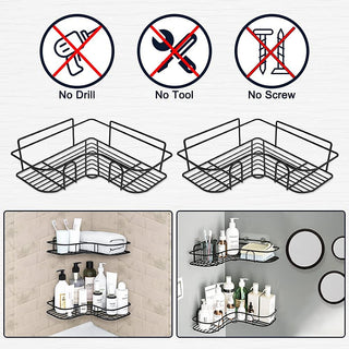 Plantex self-adhesive corner shelf - bathroom storage solution