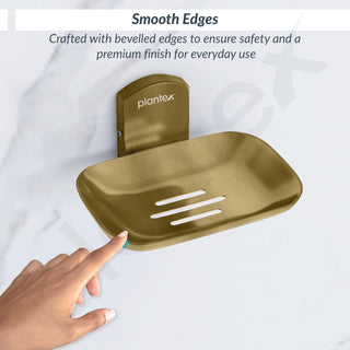 Plantex 304 Grade Stainless Steel Bathroom Soap Holder/Soap Stand for Washbasin/Soap Dish/Bathroom Accessories - Parv (Brass Antique)