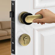 Plantex Door Lock for Home/Main Door Lock Set with 3 Computerized Key/Mortise Lock for Door with Brass Lock Body & Cylinder (SM037, Brass Antique & Black)
