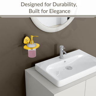 Plantex J4 Stainless Steel Liquid Soap Dispenser/Shampoo Dispenser for Wash Basin/Hand Wash Dispenser Wall Mounted/Bathroom Accessories (PVD Gold Finish) Angel