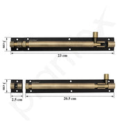 Plantex Heavy Duty 8-inch Joint-Less Tower Bolt for Wooden and PVC Doors for Home Main Door/Bathroom/Windows/Wardrobe - Pack of 2 (703, Brass Antique and Black)