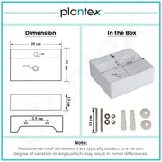 Plantex Ceramic Wash Basin for Bathroom/Wall Hung Basin/Bathroom Sink with 10 Years Glaze Warranty by Plantex/Washbasin for Restaurant/Hotel (Glossy White/Cuba - 14 x 12 x 5 Inch)