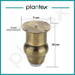 plantex 4 Inch Sofa Legs for Bed Furniture/Sofa Legs for Table/Sofa Support Legs with Rubber Grip (Brass Antique Finish, 8 Pcs)