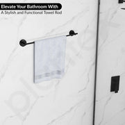 Plantex 304 Grade Stainless Steel 24 inch Towel Hanger for Bathroom/Single Towel Rod/Holder/Bar/Bathroom Accessories - Skyllo (Black)
