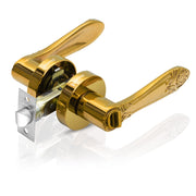 Plantex Heavy-Duty Door Lock - Bathroom Door Lock/Mortise Keyless Handle Set for Home/Bathroom/Balcony/Store Room - (DTM-628, PVD Gold)