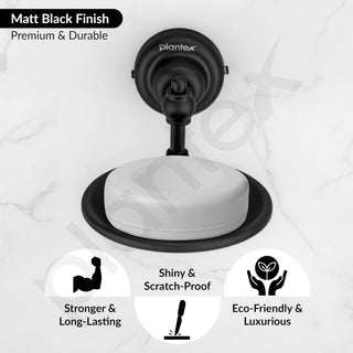 Plantex 304 Grade Stainless Steel Soap Holder/Soap Stand/Bathroom Soap Dish/Bathroom Accessories - Skyllo (Black)