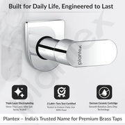 Plantex Pure Brass ORN-206 Angular Concealed Stop Cock/Concealed Stop Valve Tap For Bathroom With Teflon Tape & Adjustable Brass Wall Flange - 15mm (Mirror-Chrome Finish)