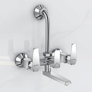 Plantex Wall Mixer for Bathroom 2 In 1 with L-Bend Provision for Overhead Shower/Mixer Tap for Bathroom with Water Saving Nozzle Tap- (Celesiya-1249)