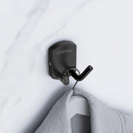 Plantex 304 Grade Stainless Steel Robe Hook/Robe Hooks for Bathroom/Cloth Hanger for Wall/Hooks/Bathroom Accessories - Black (Parv)