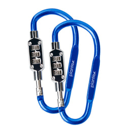 Plantex 3-Digit Code Combination Lock/Number Lock/Portable Luggage Lock/Travel Lock for Briefcase/Laptop Bags - Pack of 2 (Blue)
