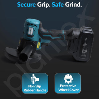 Plantex 125mm Angle Grinder/8000 RPM Heavy-Duty Cutter Machine/Ideal for Metal, Wood & Stone Cutting/Powerful Electric Grinding Tool - Black (Mainframe, Battery & Charger Not Included)