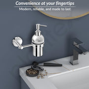 Plantex 304 Grade Stainless Steel Handwash Holder for Wash Basin liquid soap dispenser/Bathroom Accessories - Oreo (Chrome)