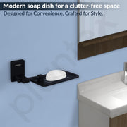 Plantex 304 Grade Stainless Steel Soap holder for Bathroom/Soap Case/Soap Tray/Bathroom Accessories - Senso (Black)