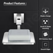 Plantex 304 Grade Stainless Steel/Soap Holder for Bathroom/Soap Holder/Soap Dish/Bathroom Accessories - Splash (Chome)