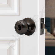 Plantex Stainless Steel Door Lock - Cylindrical Door Lock With 3 Keys/Tubular Door Knob/Lock For Main Door/Bedroom (Glossy Black)