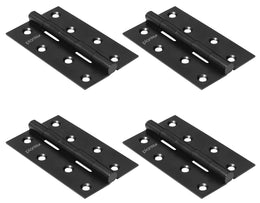 Plantex Hinges for Main Door/Stainless Steel Door Butt Hinges 4 inch x 14 Gauge/2 mm Thickness Home/Office/Hotel/Soft Movement Door Hinge for Bedroom/Kitchen/Bathroom - Pack of 4 (Black)