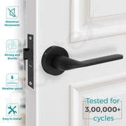 Plantex Pearl Mortise Door Lock for Balcony and Bathroom Door Lock/Keyless Pull Handle Set with Baby Latch (7060, Z-Black)