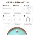 Plantex Aluminium Frame Mirror for Wall/Round Wall Mount Mirror for Bedroom/Dressing Room/Living Room/Entryway - (Dia- 20in - Rose Gold)