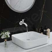 Plantex AQ-1402 Pure Brass Bib Cock Water Tap with Water Saving Aerator/Bib Tap with Brass Wall Flange & Teflon Tape-7 Year Warranty (Mirror Chrome Finish)