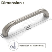 Plantex Cabinet Handle/128mm Handle for Drawer/Wardrobe/Kitchen Handle/Pull-Push Handle for Home/Office - Pack of 2 (Satin)