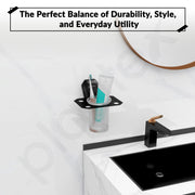 Plantex Tumbler Holder for Bathroom/304 Grade Stainless Steel Toothbrush Holder/Toothpaste/Razor Holder/Bathroom Accessories - Pack of 1 (PMB-2406, Z-Black)