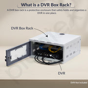 Plantex CCTV/DVR Rack/NVR Cabinet Box/Network Rack/Server rack/CCTV Camera Box with KeyLock/DVR box for cctvwith Power Socket - 3U - (Off White & Gray), Metal Transparent Glass door Cabinet Box