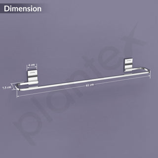 Plantex 304 Grade Stainless Steel 24 inch Towel Hanger for Bathroom/Hand Towel Holder/Single Towel Rod/Bathroom Accessories, Crystal (Chrome)