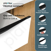 Plantex Profile Handle for Kitchen Cabinet/22 Inch Aluminium Drawer Profile Handle/Wardrobe Pull Handle for Home/Office/Hotel - Pack of 2 (Black)