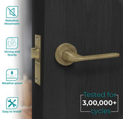 Plantex Pearl Mortise Door Lock for Balcony and Bathroom Door Lock/Keyless Pull Handle Set with Baby Latch (7060 - Brass Antique Finish)