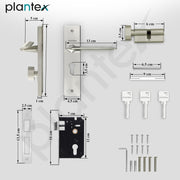 Plantex Door Lock for Main Door/6-Lever Lock Mechanism with 3 Years of Warranty by plantex/Mortise Door Lock Handle Set with 3 Keys, Brass Lock Body & Cylinder (8105-Matt)