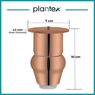 plantex 4 Inch Sofa Legs for Bed Furniture/Sofa Legs for Table/Sofa Support Legs with Rubber Grip (Rose Gold Finish, 8 Pcs)