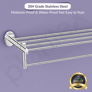 Plantex 304 Grade Stainless Steel 24 Inches Long Towel Rack/Towel Hanger for Bathroom/Towel Bar/Bathroom Accessories - Olive (Chrome)