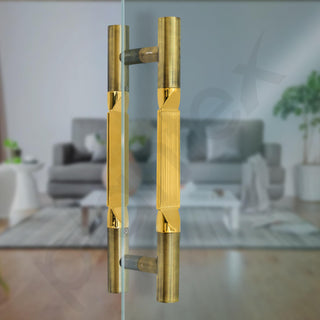 Plantex 15 Inch Main Door Handle for Wooden Doors - Pull-Push Handle Accessories (Pack of 1, Brass Antique, Gold) 3 Years Warranty