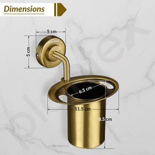 Plantex 304 Grade Stainless Steel Tumbler Holder/Tooth Brush Holder/Bathroom Accessories - Daizy (Antique)