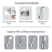 Plantex Hand Shower Holder for Bathroom/Strong Self Adhesive Adjustable Handheld Shower/Wand Holder No Drilling Wall Mount Bracket -Pack of 2 (Chrome)