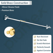 Plantex Rich Brass Bathroom Single Towel Rod/Towel Hanger for Kitchen/Towel Holder/Towel Rack/Bathroom Accessories - Unique (Chrome Finish)