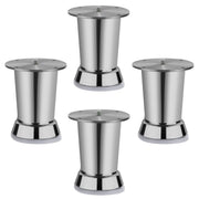 plantex Heavy Duty Stainless Steel 4 inch Sofa Leg/Bed Furniture Leg Pair for Home/Furniture Legs for Table/Support Legs/Sofa Furniture Leg (Chrome) Set of 4 Pcs