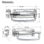 Plantex Door Stopper/5 Inch Baby Latch Kadi/Door Latch for Bathroom/Door Lock for Home/Office Doors - Pack of 4 (Chrome)
