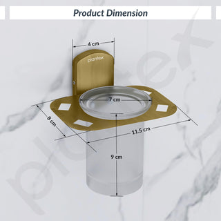Plantex 304 Grade Stainless Steel Tumbler Holder/Tooth Brush Holder for Bathroom/Bathroom Accessories - Parv (Brass Antique)