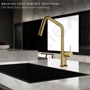 Plantex Single Lever Pull Down Kitchen Tap/Mixer Tap for Bathroom Hot and Cold/360Ãƒâ€šÃ‚Â° Swivel Spout Kitchen Sink Tap- Deck Mounted - (8991-Gold)