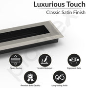 Plantex Sliding Door Handle/Concealed Handle for Sliding Door/160mm Concealed Handle for Wardrobe/Kitchen Cabinet - Pack of 4 (Satin)