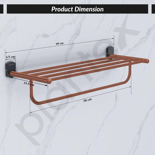 Plantex 304 Grade Stainless Steel 24 inch Towel Rack/Towel Rod for Bathroom/Napkin Hanger for Bathroom - Parv (Rose Gold & Black)