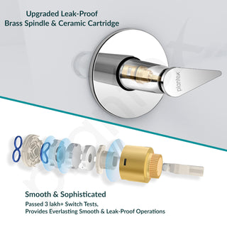 Plantex Concealed Stop Cock/Pure Brass Concealed Stop Valve Tap For Bathroom With Teflon Tape & Brass Adjustable Wall Flange – 15mm (LEA-706, Mirror-Chrome Finish)