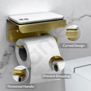 Plantex Toilet Paper Holder for Bathroom/304 Grade Stainless Steel Tissue  Paper Roll Holder with Mobile Stand/Bathroom Accessories - Pack of 1 (Brass Antique)