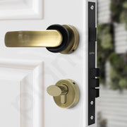 Plantex Door Lock for Home/Main Door Lock Set with 3 Computerized Key/Mortise Lock for Door with Brass Lock Body & Cylinder (SM037, Brass Antique & Black)