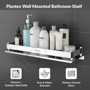 Plantex Stainless Steel Bathroom Shelf/Shelf for Bathroom/Wall Mounted Kitchen Shelf/Washroom Organiser- Chrome (15x5 Inch)