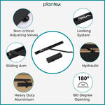 Plantex Automatic Hydraulic Pelmet Arm Door Closer with Double Speed for Heavy Doors at Home/Office/Hotel Wide 180 Degree Opening Sliding Arm Closer (Capacity-120 Kg,Black)(ISO 9001 Certified)