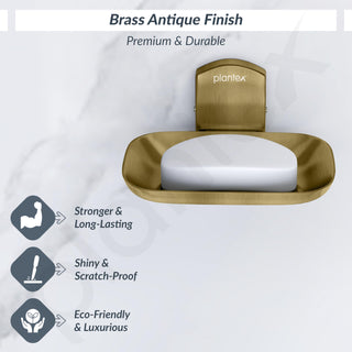 Plantex 304 Grade Stainless Steel Bathroom Soap Holder/Soap Stand for Washbasin/Soap Dish/Bathroom Accessories - Parv (Brass Antique)
