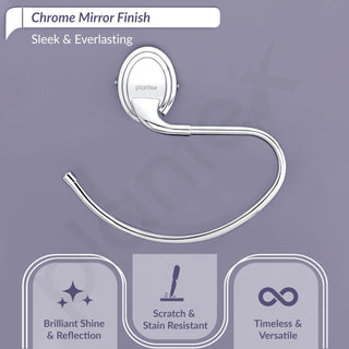 Plantex 304 Grade Stainless Steel Towel Ring for Bathroom/Hand Napkin Holder for Washbasin/Bathroom Accessories - Cubic (Chrome)