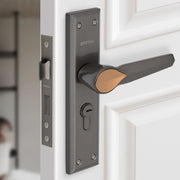Plantex Heavy-Duty Door Lock Set/Main Door Lock Handle Set/6-Lever Lock Mechanism Mortise Lock with 3 Keys/Brass Lock Body & Cylinder (PTP-07, Satin Black & Rose Gold)